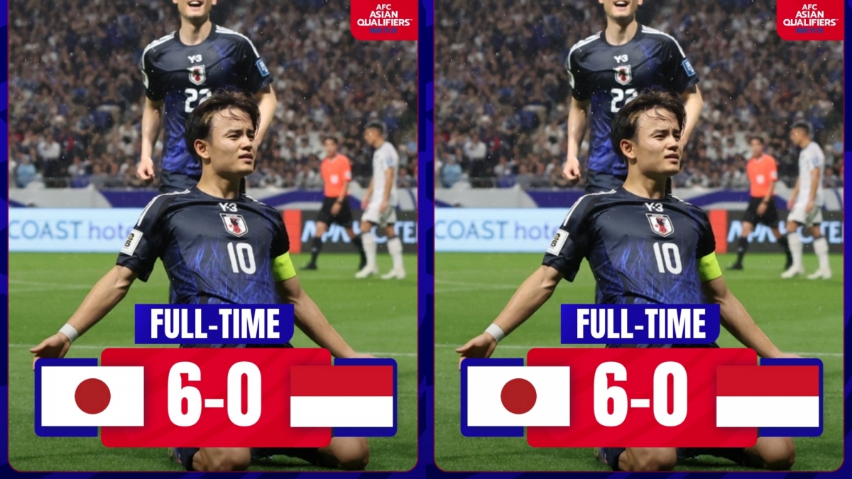 Kết quả vòng loại World Cup 2026 hôm nay 10/6: Indonesia thua 0-6 Nhật Bản
